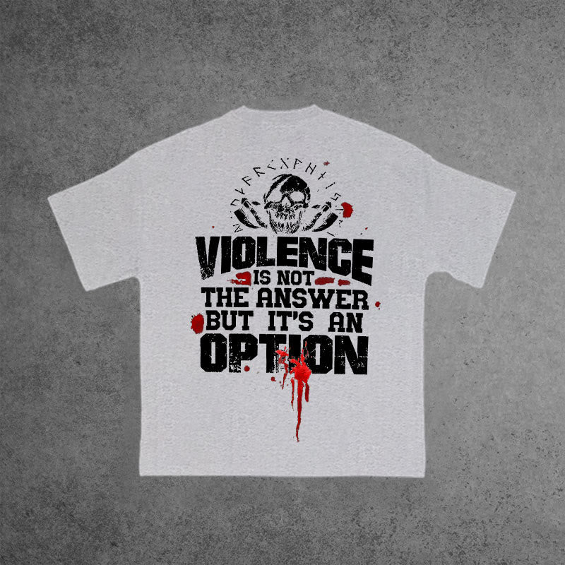 Gym 100% Cotton Violence Is Not The Answer Print T-shirt