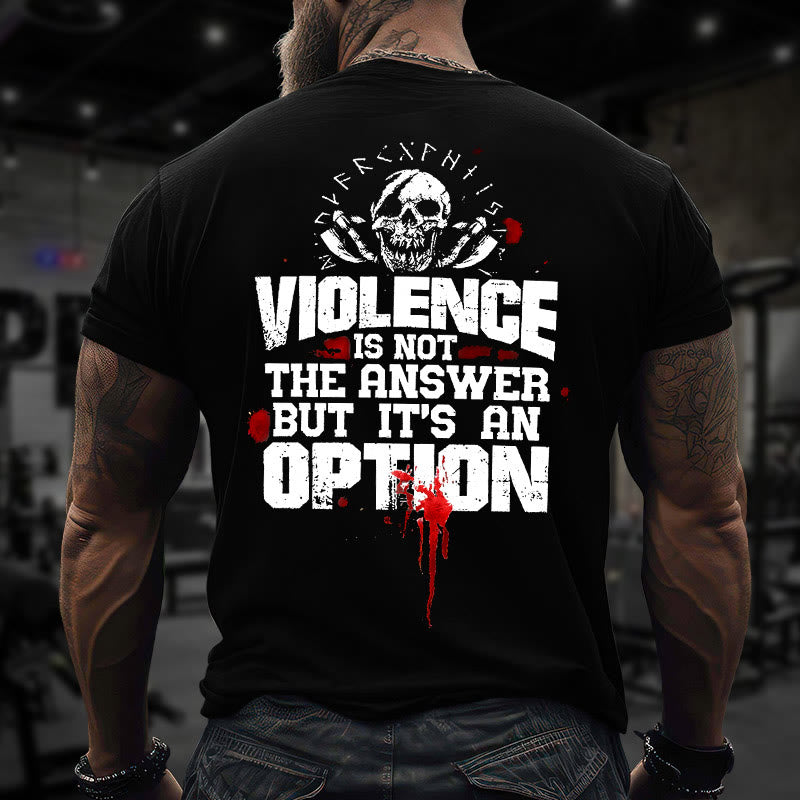 Gym 100% Cotton Violence Is Not The Answer Print T-shirt