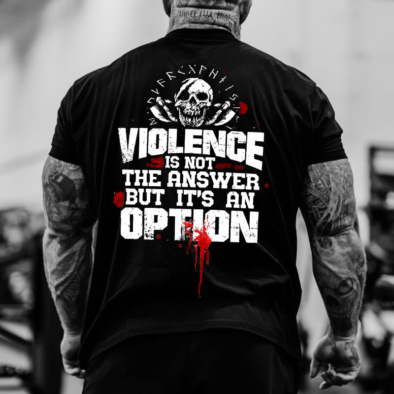 Gym 100% Cotton Violence Is Not The Answer Print T-shirt