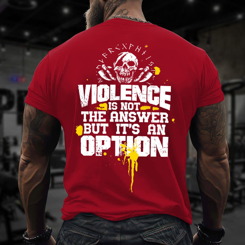 Gym 100% Cotton Violence Is Not The Answer Print T-shirt