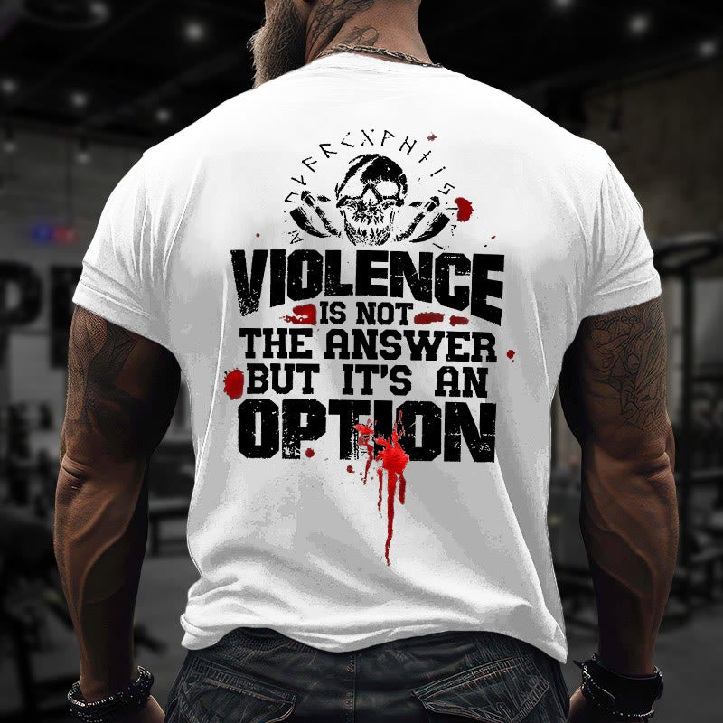 Gym 100% Cotton Violence Is Not The Answer Print T-shirt
