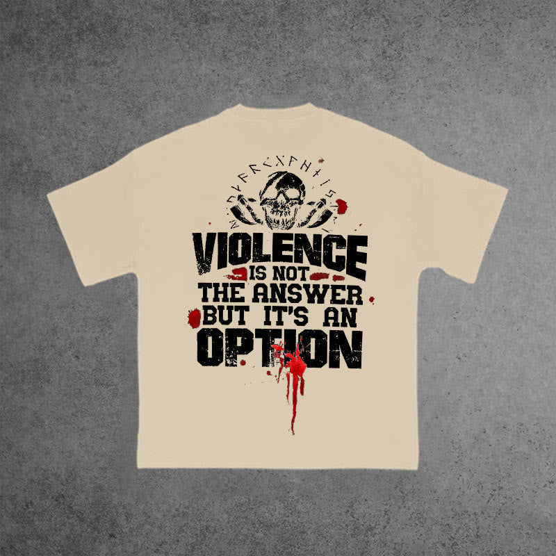 Gym 100% Cotton Violence Is Not The Answer Print T-shirt