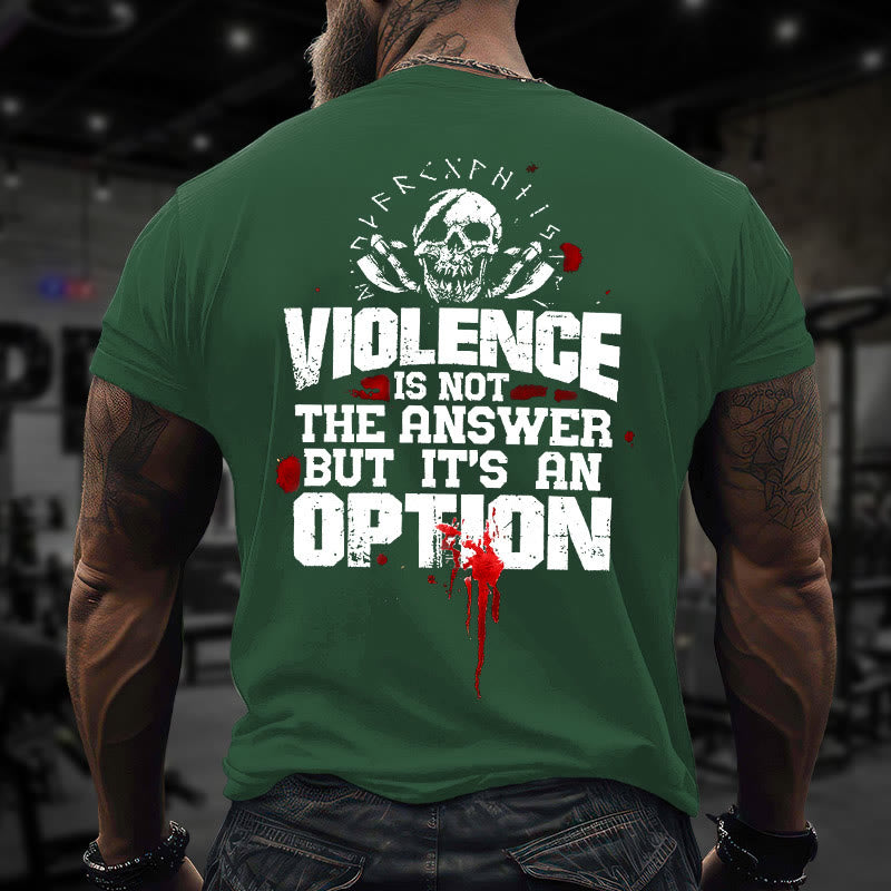 Gym 100% Cotton Violence Is Not The Answer Print T-shirt