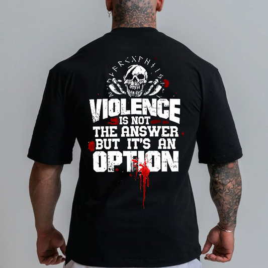 Gym 100% Cotton Violence Is Not The Answer Print T-shirt
